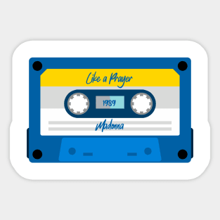 Like a Prayer Classic Blue Cassette Sticker